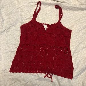 Small Red Knit Top